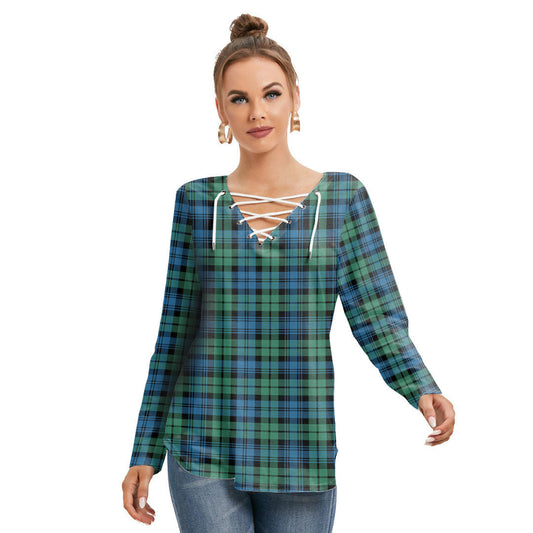 Campbell Ancient 01 Tartan Plaid Long Sleeve Neckline Tie Sweatshirt