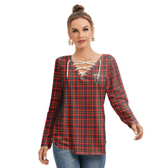 Innes Modern Tartan Crest Long Sleeve Neckline Tie Sweatshirt