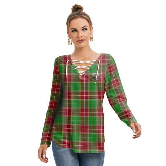 Baxter Modern Tartan Crest Long Sleeve Neckline Tie Sweatshirt