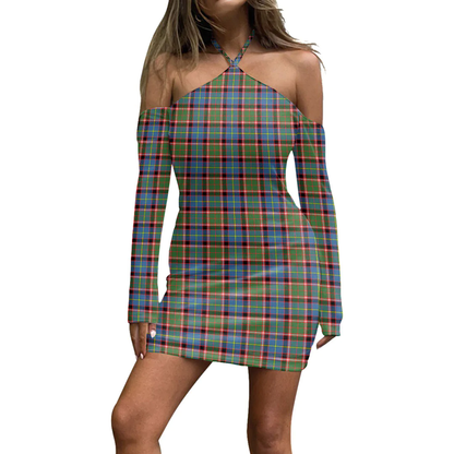 Aikenhead Tartan Plaid Halter Lace-up Dress