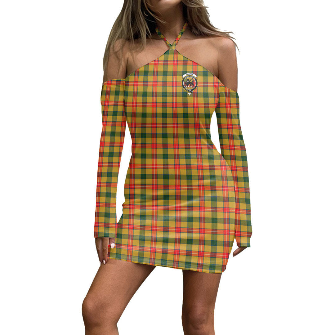 Baxter Tartan Crest Halter Lace-up Dress