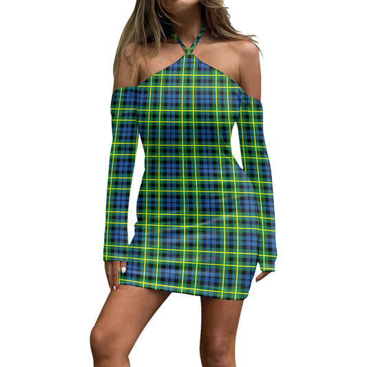 Campbell of Breadalbane Ancient Tartan Plaid Halter Lace-up Dress