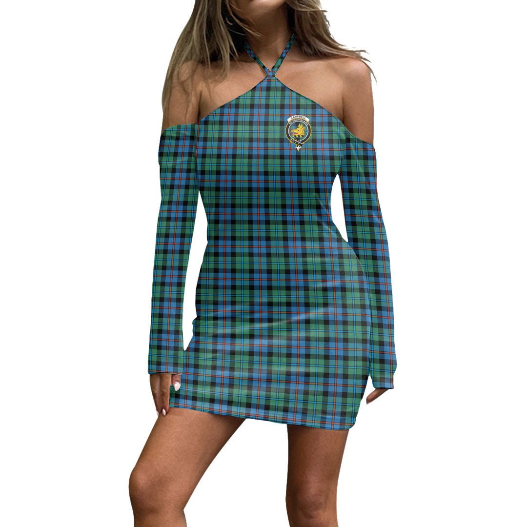 Campbell of Cawdor Ancient Tartan Crest Halter Lace-up Dress