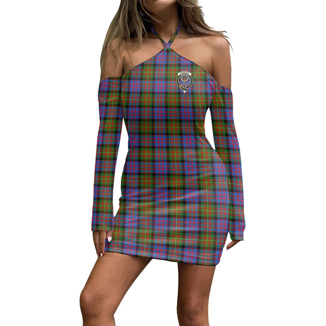 Carnegie Ancient Tartan Crest Halter Lace-up Dress