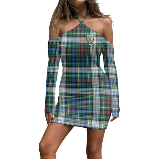 MacKenzie Dress Ancient Tartan Crest Halter Lace-up Dress