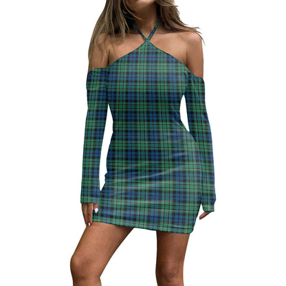 MacCallum Ancient Tartan Plaid Halter Lace-up Dress