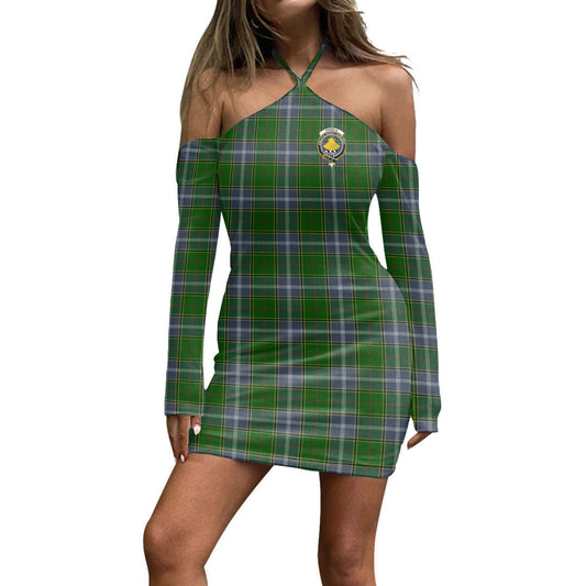 Pringle Tartan Crest Halter Lace-up Dress