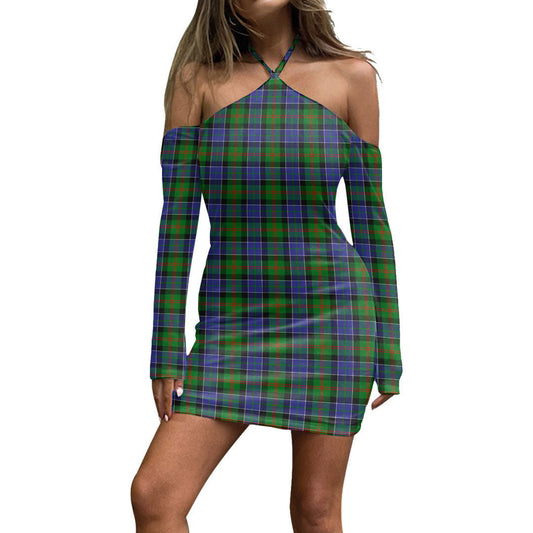 Paterson Tartan Plaid Halter Lace-up Dress