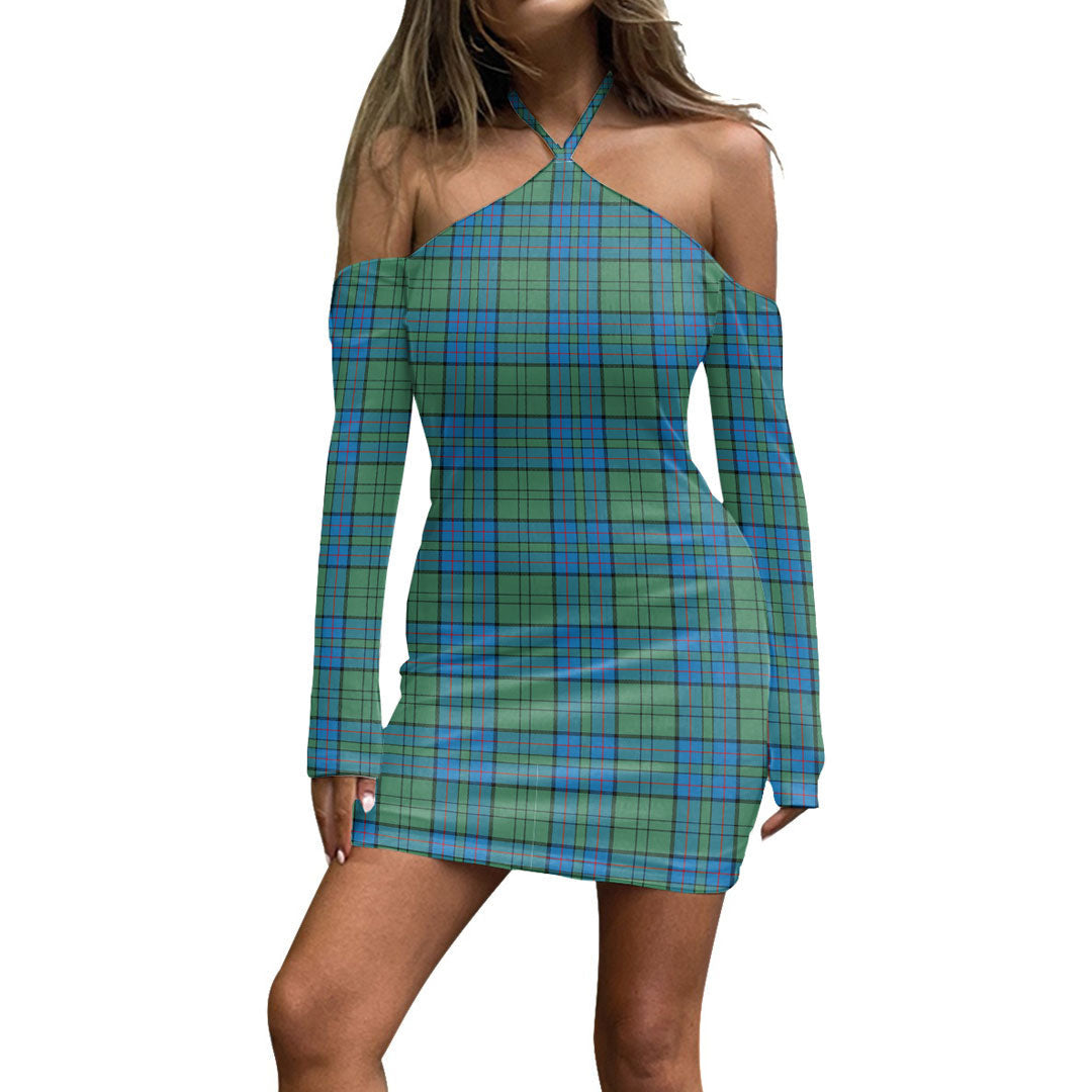 Lockhart Tartan Plaid Halter Lace-up Dress