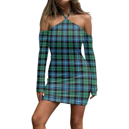 Galbraith Ancient Tartan Plaid Halter Lace-up Dress