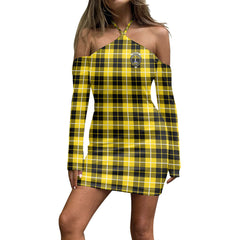 Barclay Dress Modern Tartan Crest Halter Lace-up Dress