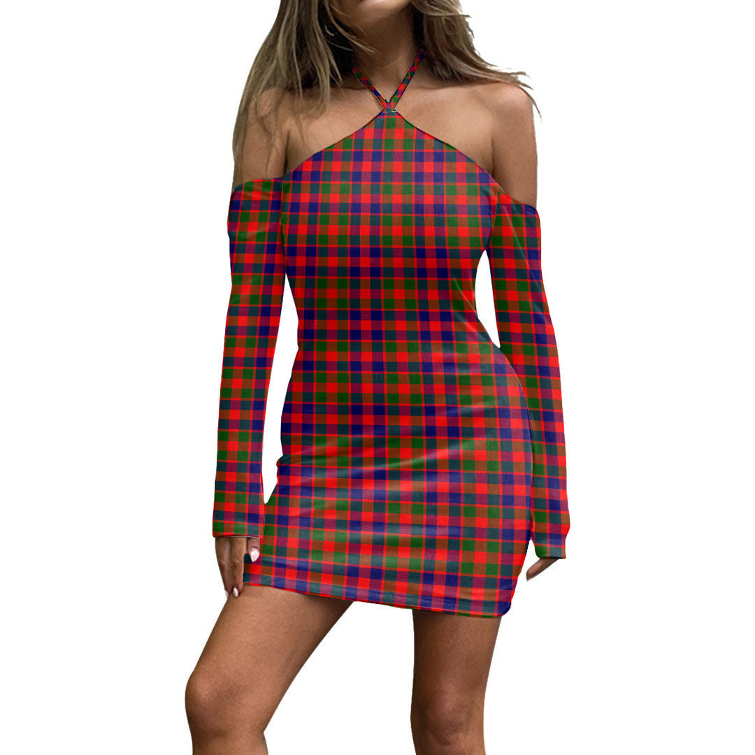 Gow Modern Tartan Plaid Halter Lace-up Dress