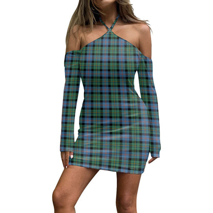 Malcolm Ancient Tartan Plaid Halter Lace-up Dress