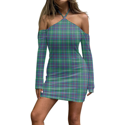 Inglis Ancient Tartan Plaid Halter Lace-up Dress