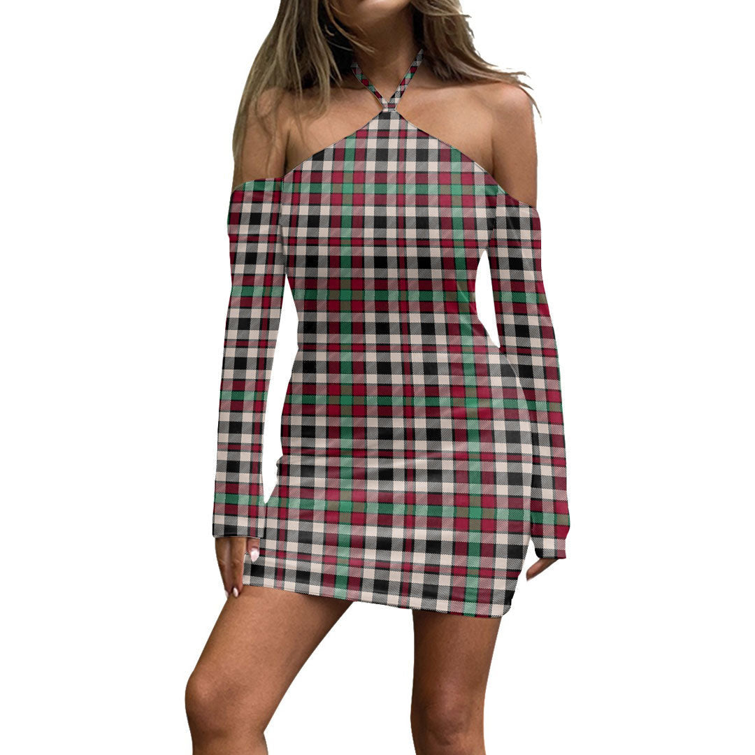 Borthwick Dress Ancient Tartan Plaid Halter Lace-up Dress