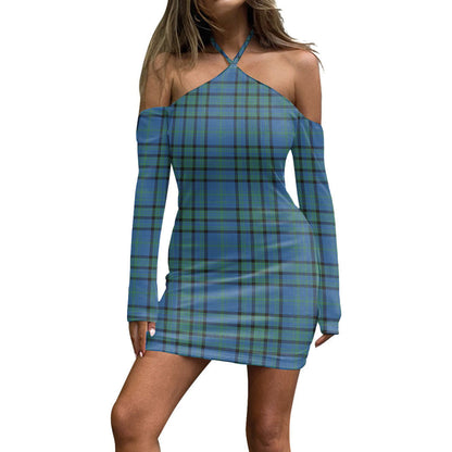 Matheson Hunting Ancient Tartan Plaid Halter Lace-up Dress