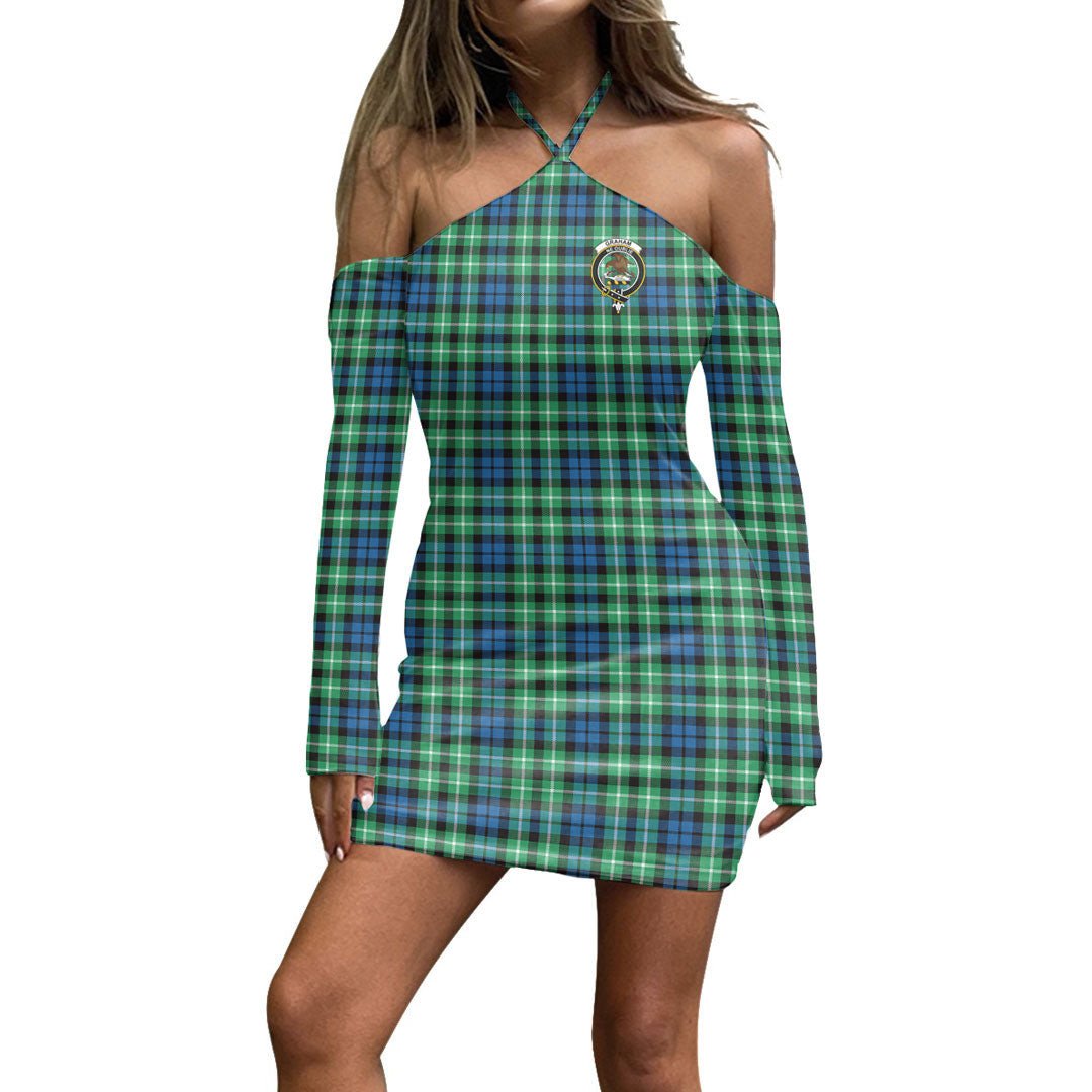 Graham of Montrose Ancient Tartan Crest Halter Lace-up Dress