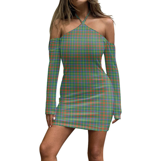 MacKintosh Hunting Ancient Tartan Plaid Halter Lace-up Dress