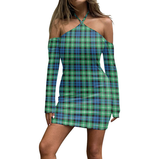 Graham of Montrose Ancient Tartan Plaid Halter Lace-up Dress