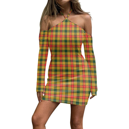 Baxter Tartan Plaid Halter Lace-up Dress