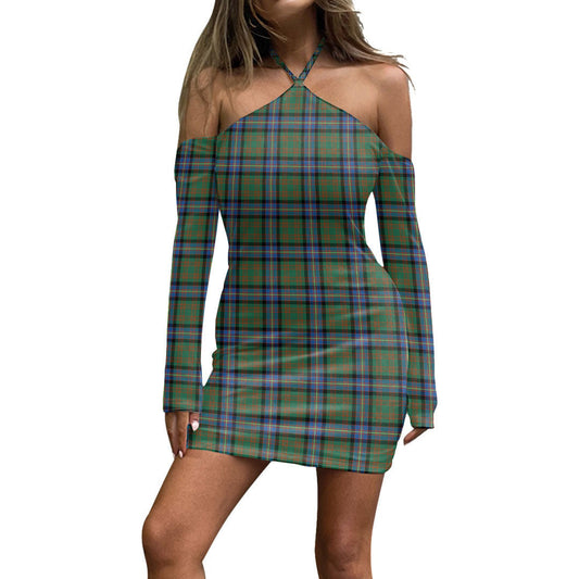 Cochrane Ancient Tartan Plaid Halter Lace-up Dress