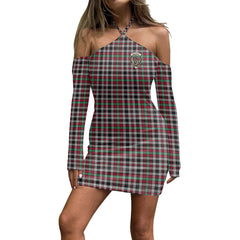 Borthwick Ancient Tartan Crest Halter Lace-up Dress