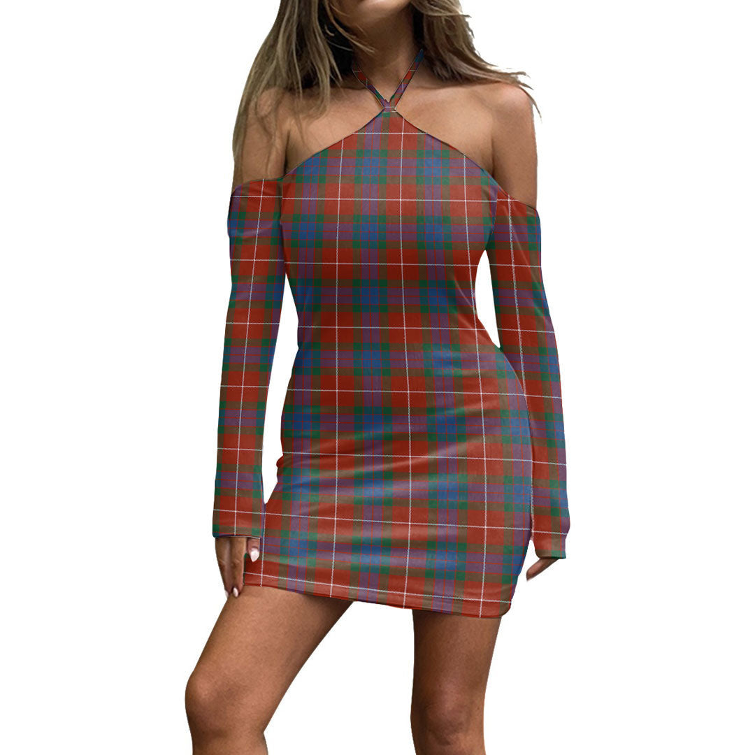 Fraser Ancient Tartan Plaid Halter Lace-up Dress