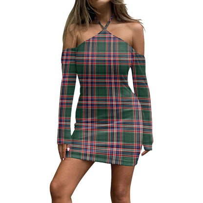 MacFarlane Hunting Modern Tartan Plaid Halter Lace-up Dress