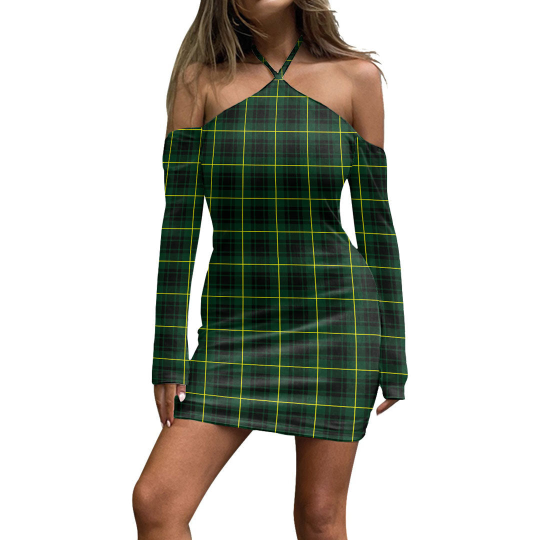 MacArthur Modern Tartan Plaid Halter Lace-up Dress