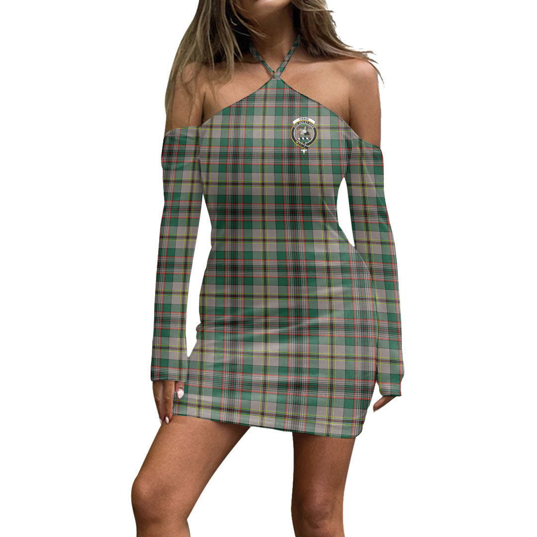 Craig Ancient Tartan Crest Halter Lace-up Dress