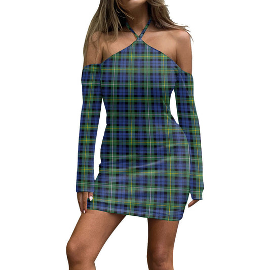 Campbell Argyll Ancient Tartan Plaid Halter Lace-up Dress