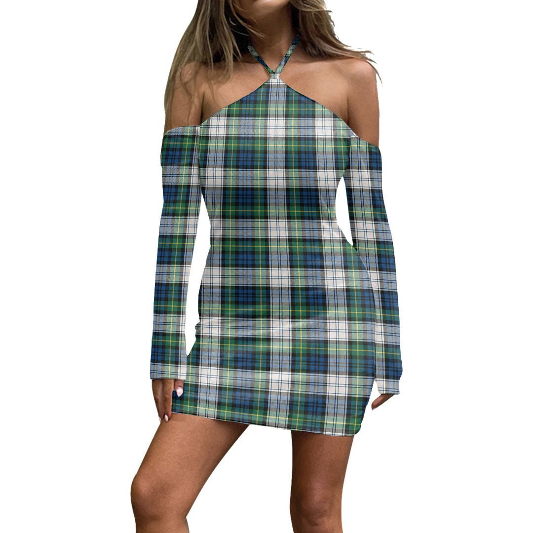 Gordon Dress Ancient Tartan Plaid Halter Lace-up Dress