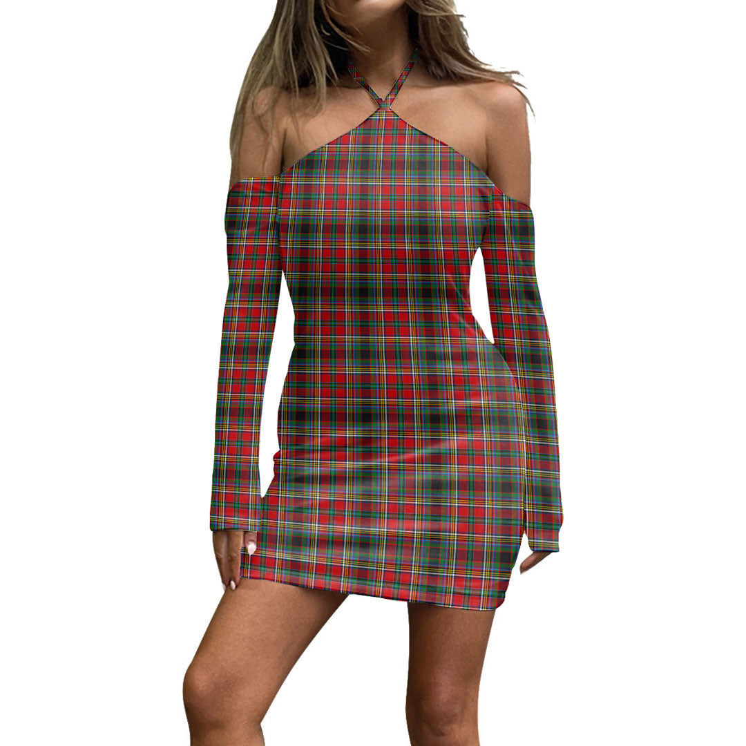 Anderson of Arbrake Tartan Plaid Halter Lace-up Dress