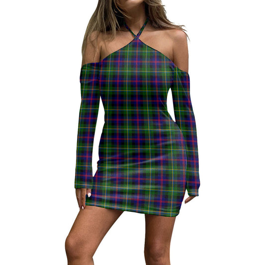 Malcolm Modern Tartan Plaid Halter Lace-up Dress