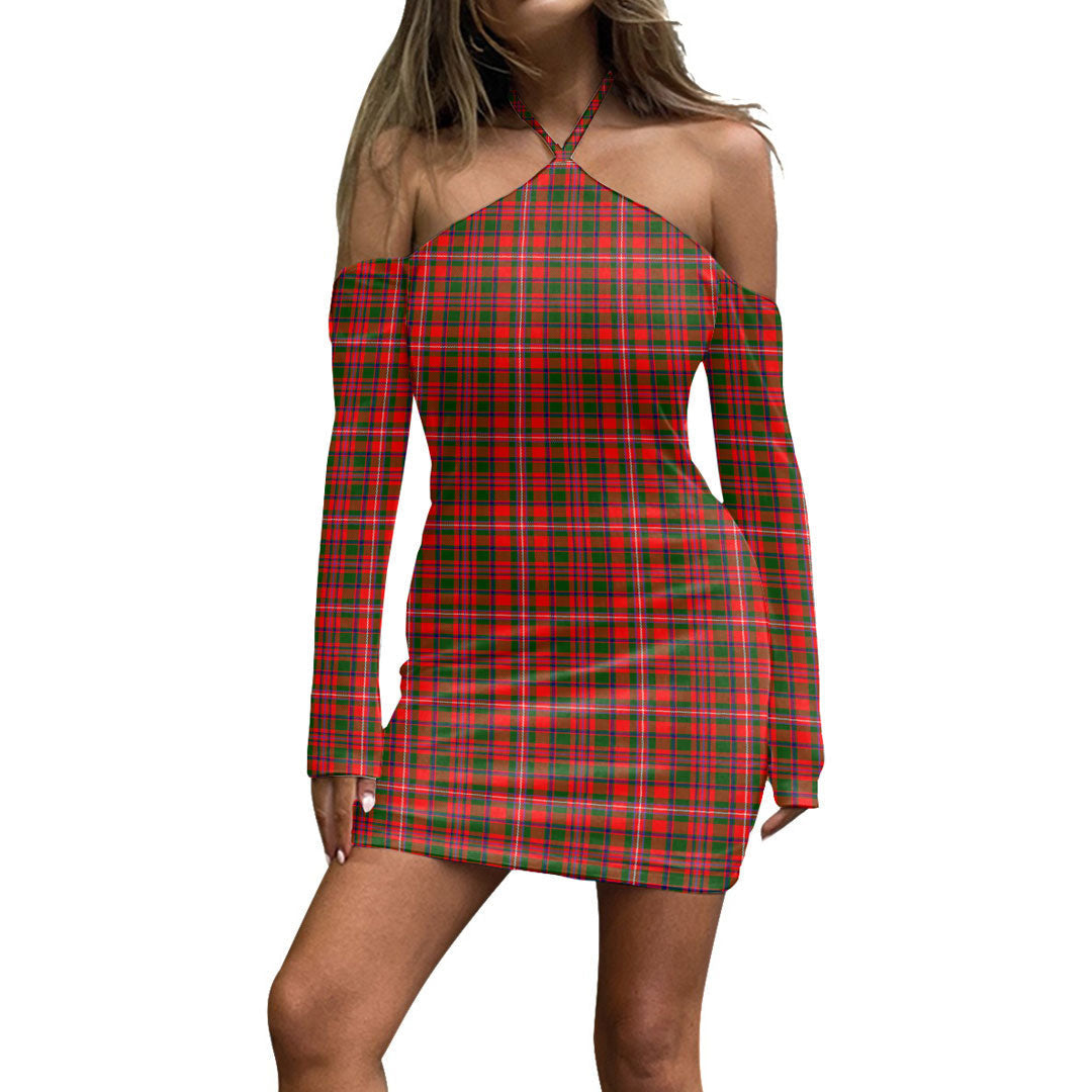 MacKinnon Modern Tartan Plaid Halter Lace-up Dress