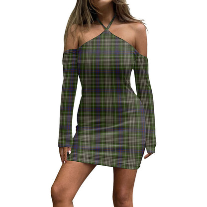 Davidson Tulloch Dress Tartan Plaid Halter Lace-up Dress