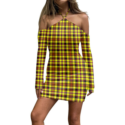 Jardine Tartan Plaid Halter Lace-up Dress