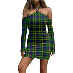 Campbell of Breadalbane Modern Tartan Plaid Halter Lace-up Dress