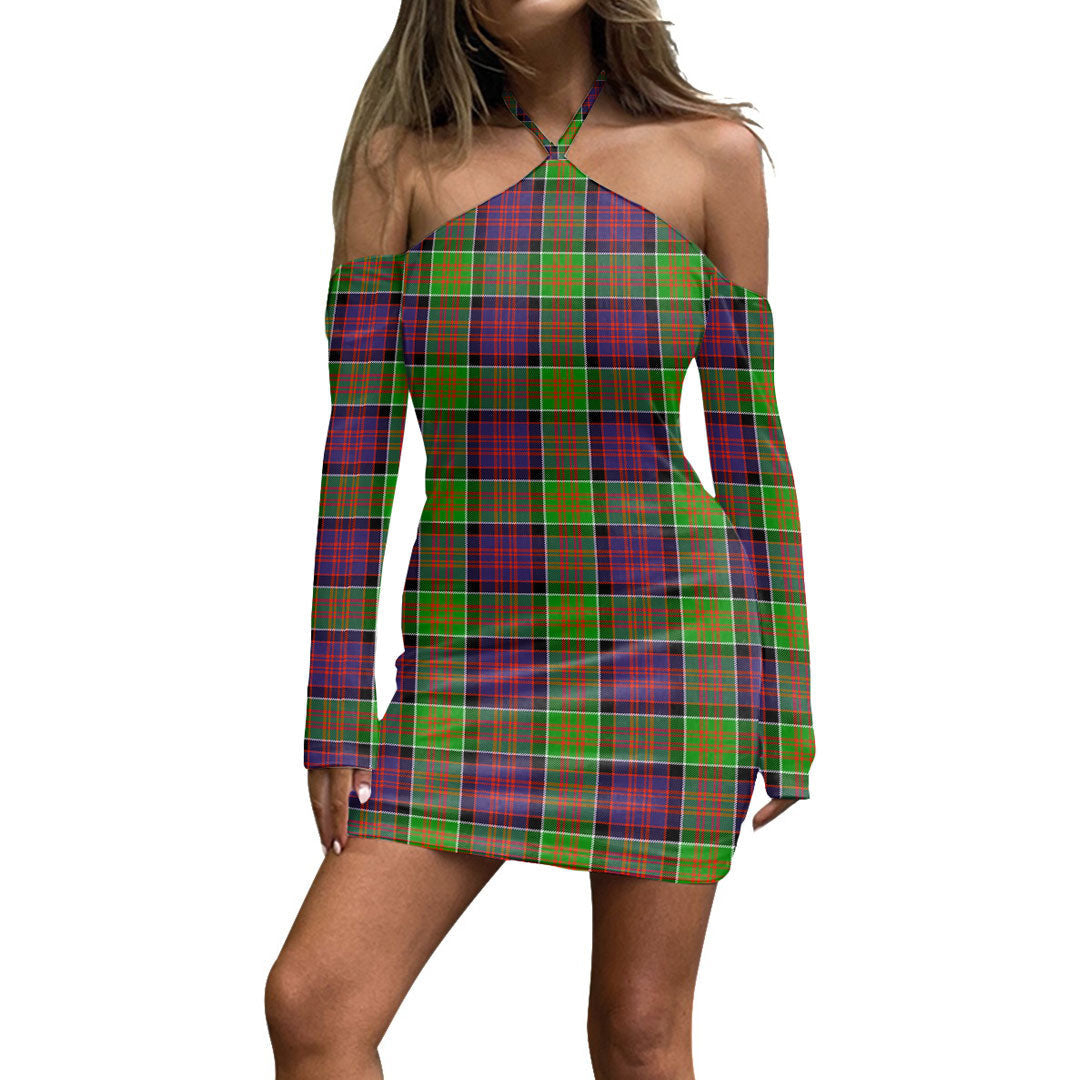 MacDonald of Clanranald Tartan Plaid Halter Lace-up Dress