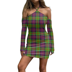 MacDonald of Clanranald Tartan Plaid Halter Lace-up Dress