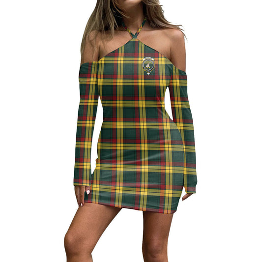 MacMillan Old Modern Tartan Crest Halter Lace-up Dress