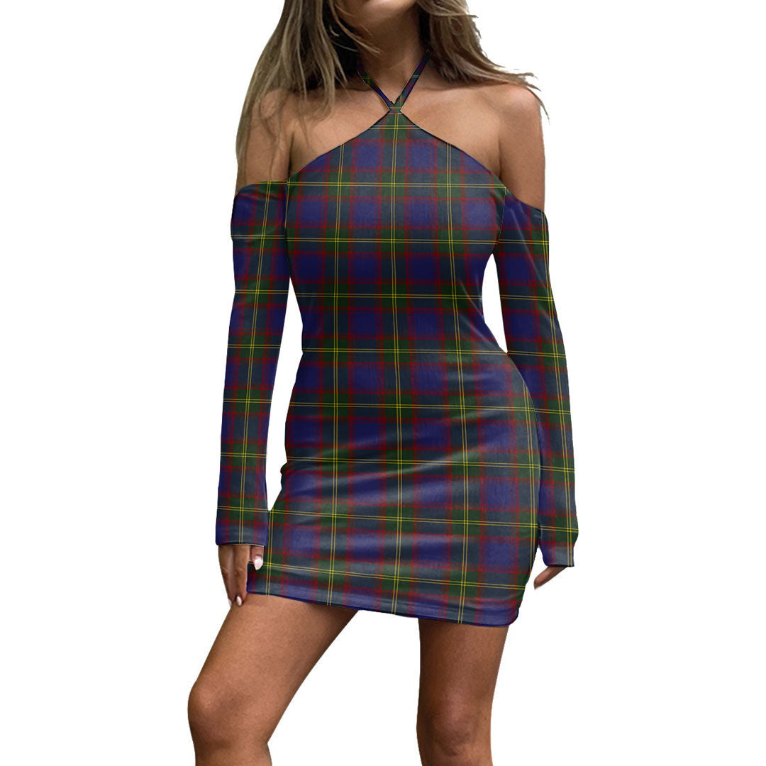 Durie Tartan Plaid Halter Lace-up Dress