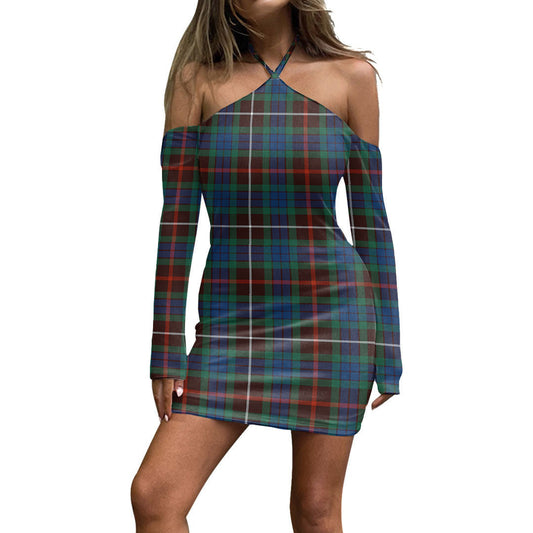 Fraser Hunting Ancient Tartan Plaid Halter Lace-up Dress