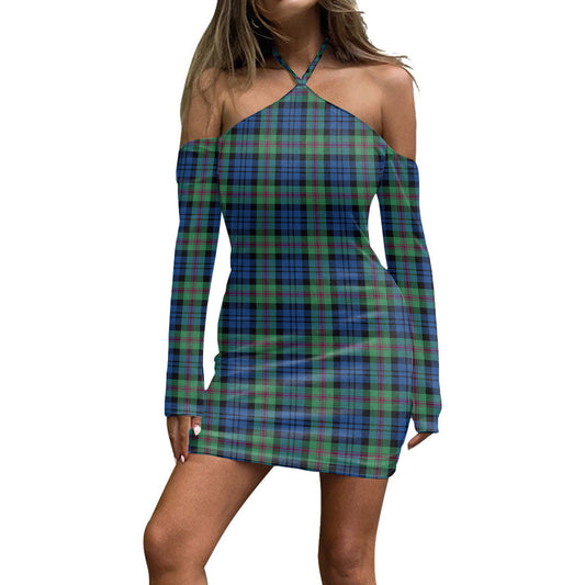 Baird Ancient Tartan Plaid Halter Lace-up Dress