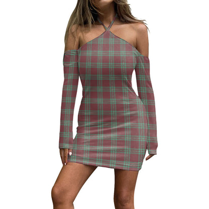 MacGregor Hunting Ancient Tartan Plaid Halter Lace-up Dress