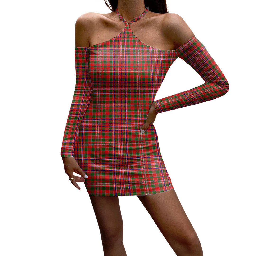 MacAlister Modern Tartan Plaid Halter Lace-up Dress