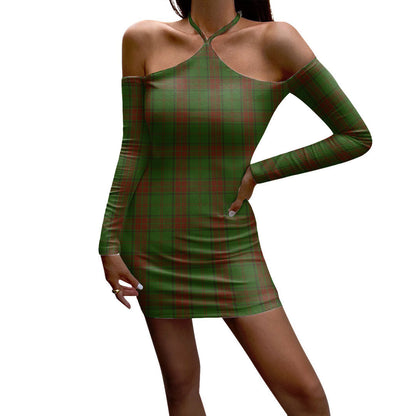 Maxwell Hunting Tartan Plaid Halter Lace-up Dress