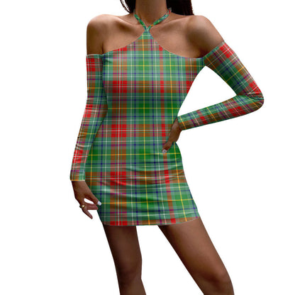 Muirhead Tartan Plaid Halter Lace-up Dress