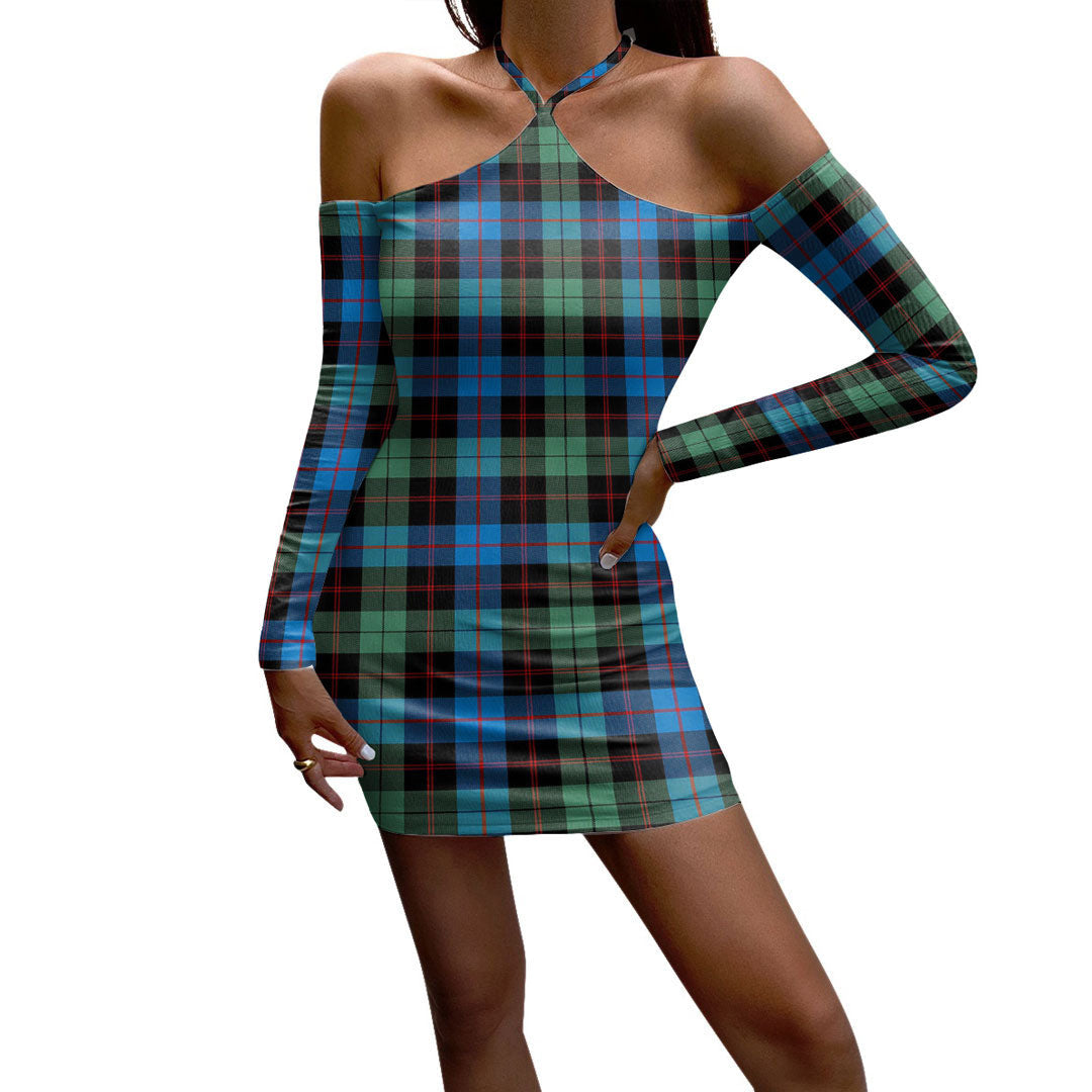 Guthrie Ancient Tartan Plaid Halter Lace-up Dress