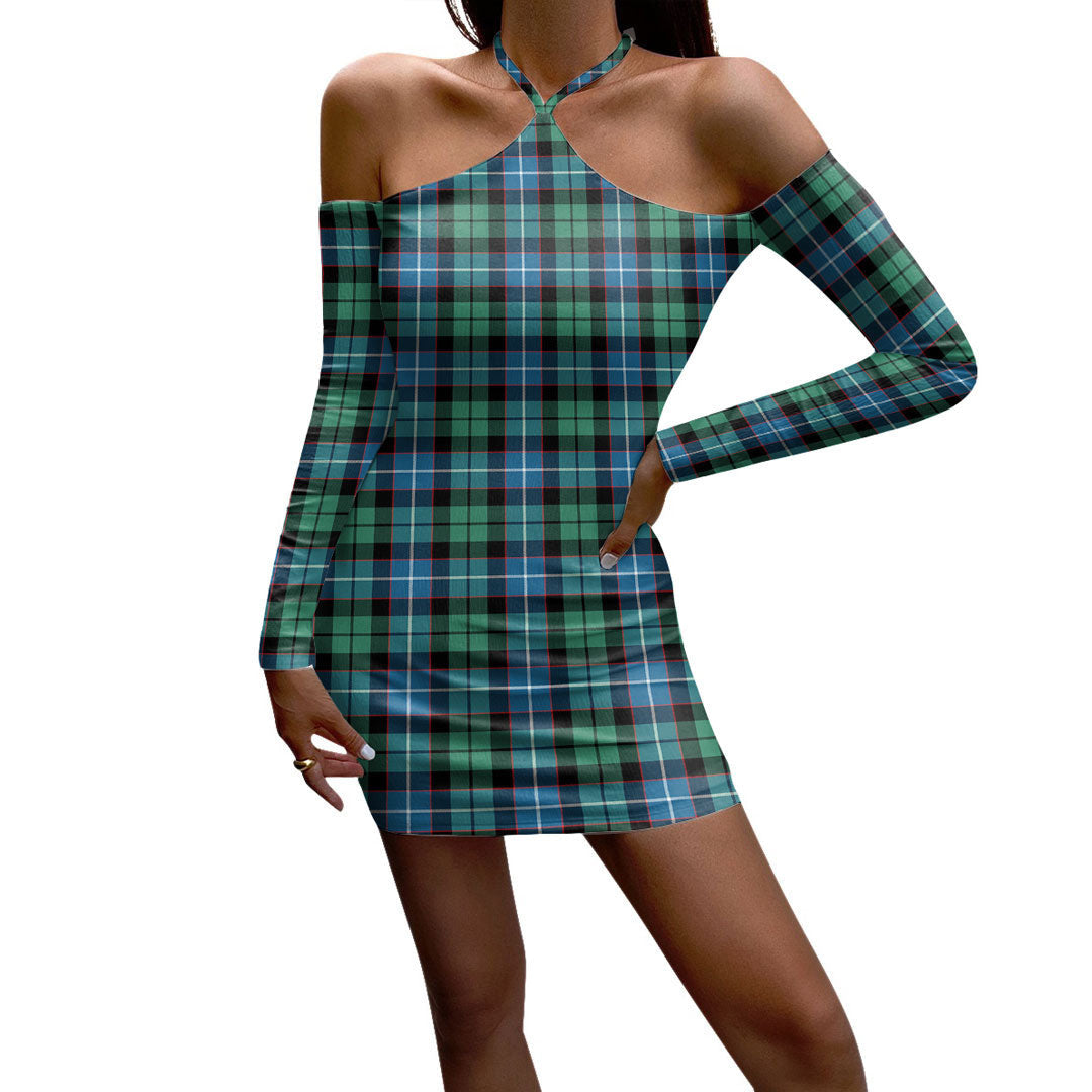 Galbraith Ancient Tartan Plaid Halter Lace-up Dress